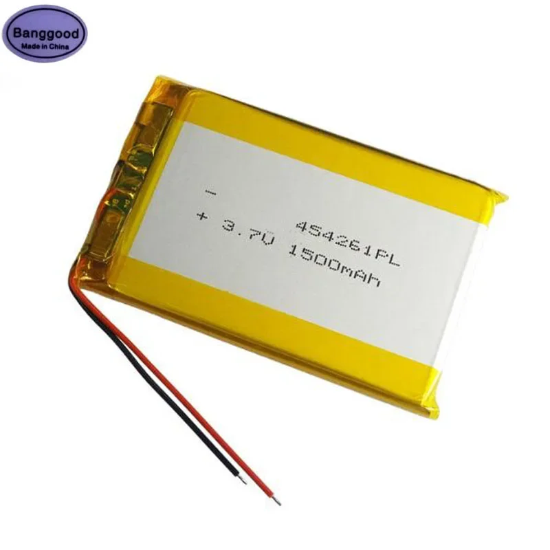 

3.7V 1500mAh 454261 Lipo Polymer Lithium Rechargeable Li-ion Battery Cells For Bluetooth Speaker GPS PDA DVD Smart Cell Phone