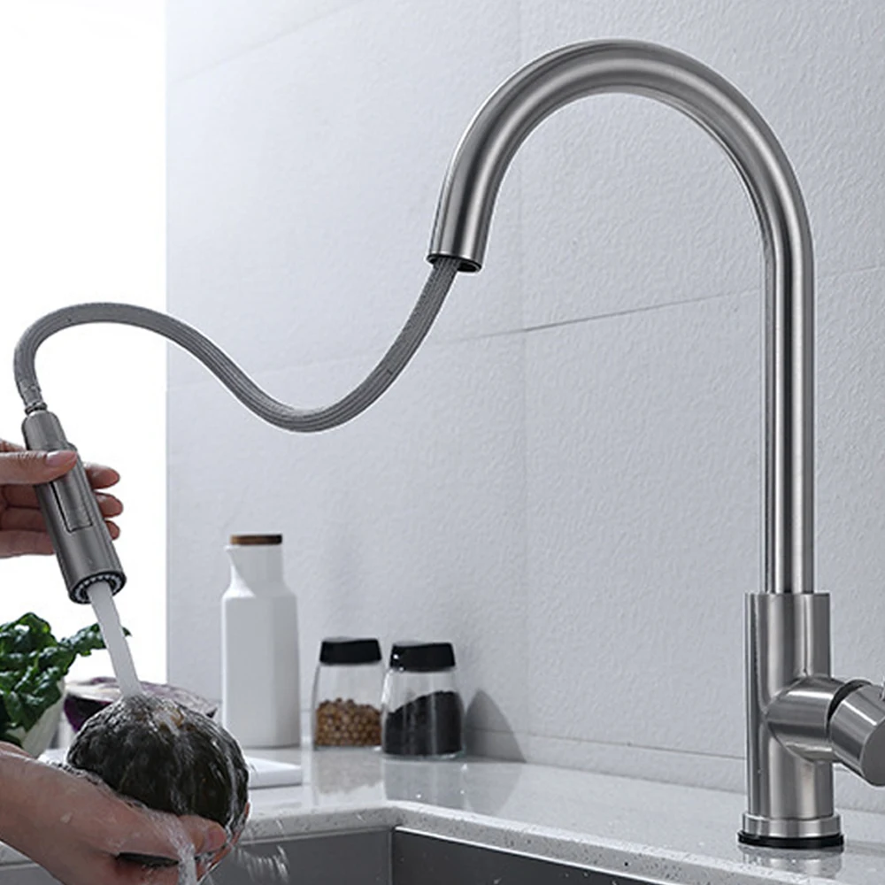 

Smart Kitchen Faucets Pull Out Spout Crane For Sensor Hot Cold Water Tap Rotate Touch Induction Faucet Sink Mixer Taps