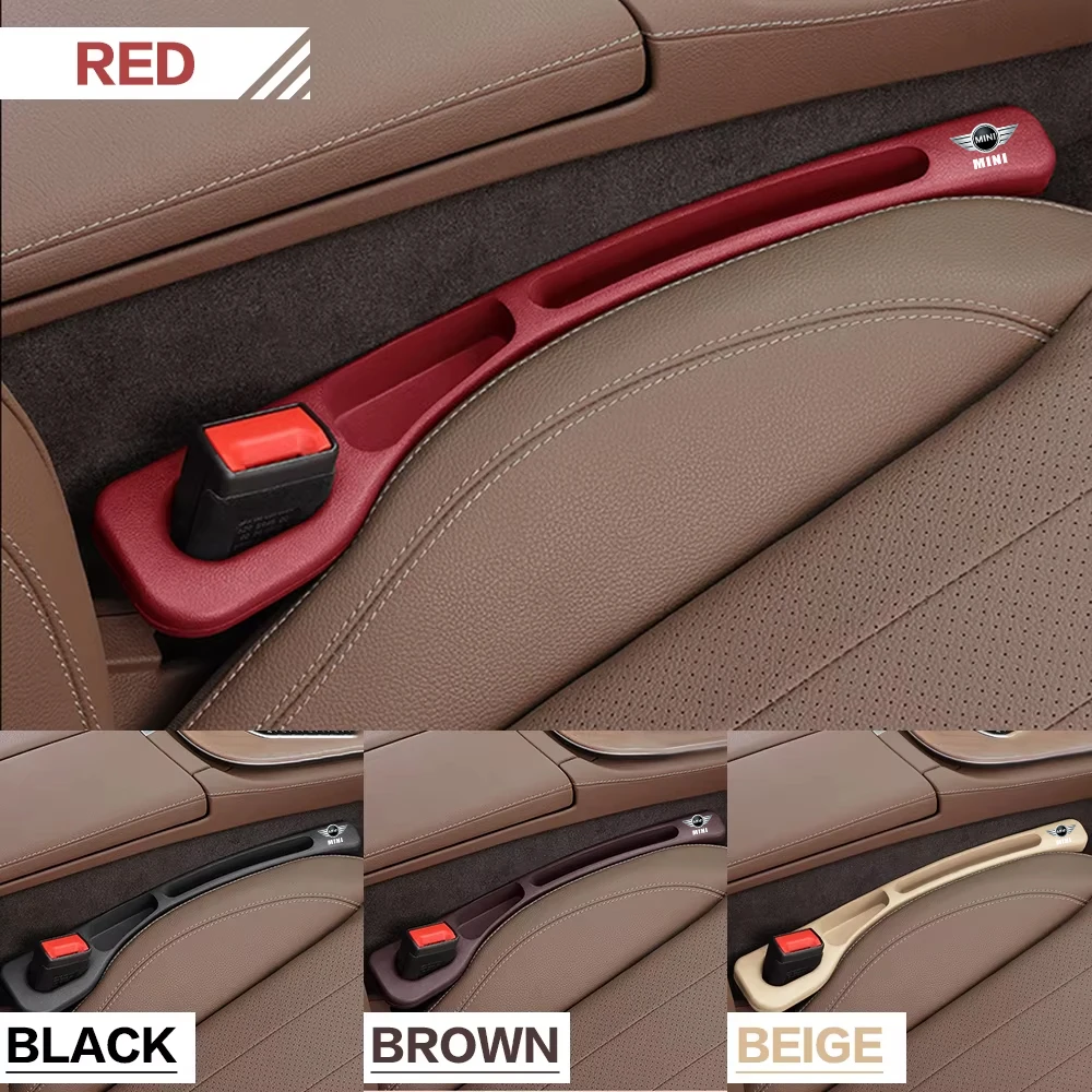 2Pcs Car Seat Gap Filler Seat Crevice Storage Box Bag For MINI Cooper One JCW Clubman Countryman R55 R56 F55 F56 R57 R58 R59