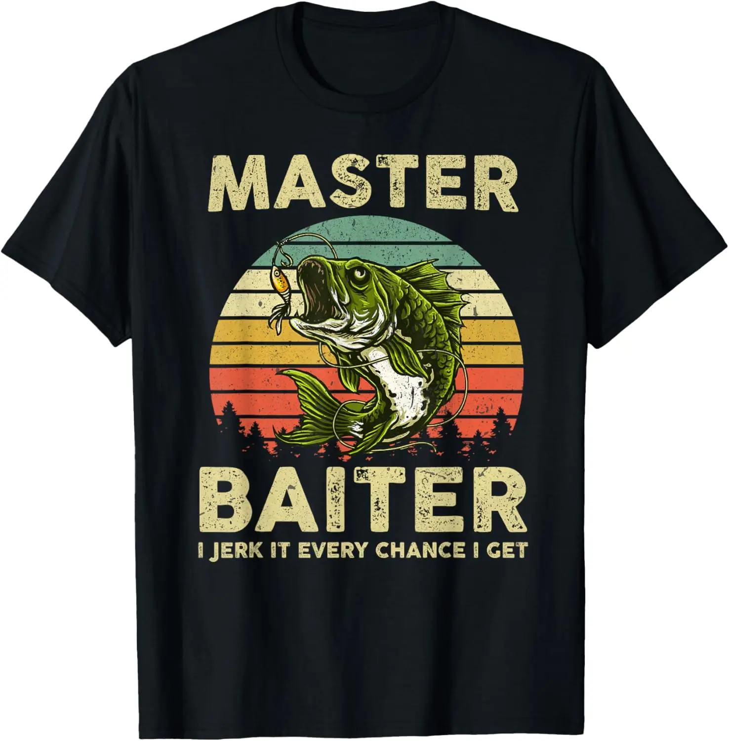 

Master Baiter I Jerk It Every Chance I Get Funny Fishing T-Shirt