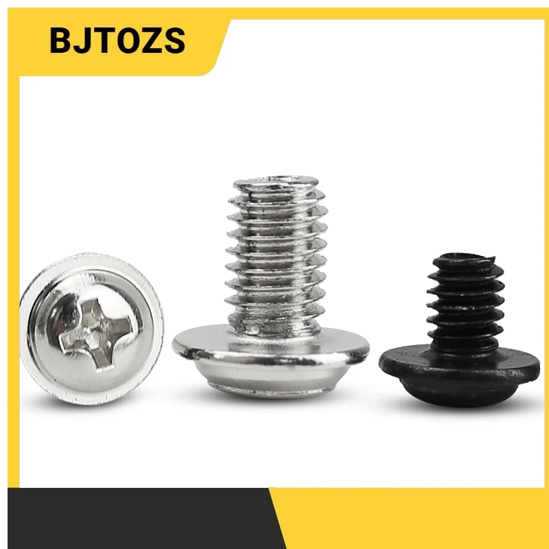 100Pcs Black Metric Thread Pc Computer Case Hard Drive Floppy Dvd Motherboard Screw Cross Truss Head Bolt M3.5*14Mm