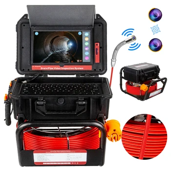 Pipe Inspection Camera and 512HZ Locator Self-Leveling Distanc Counter Sewer Camera with keybord and 7mm Cable 10.1in HD Screen 1