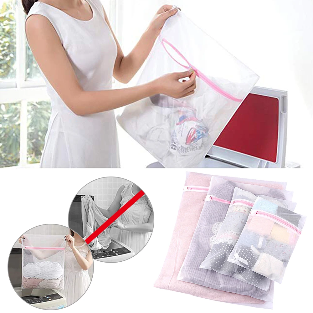 1pc Laundry Wash Mesh Bag Clothing Care Foldable Protection Washing Net Filter For Lingerie Underwear Bra Socks Clothes 3 Sizes laundry bag clothes washing bag underwear washing bag bra washing bag
