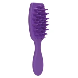 Silicone Scalp Massaging Shampoo & Body Brush with Long Handle (A- Purple)