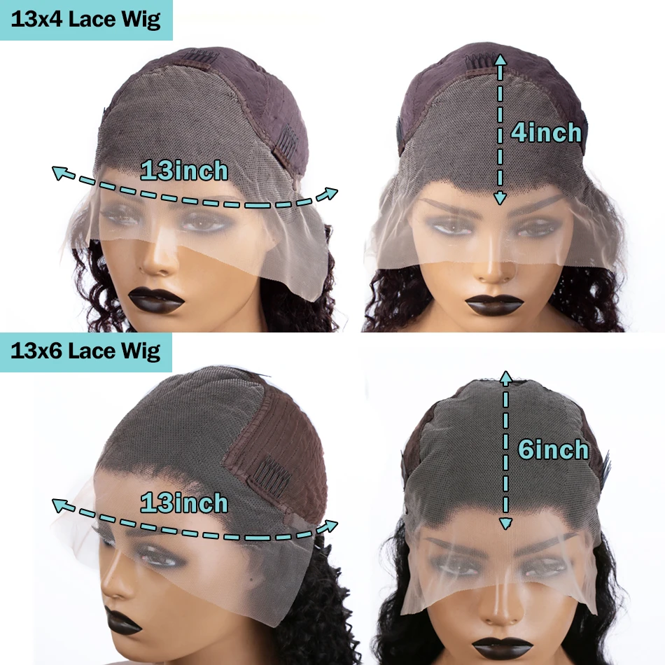 250% Deep Wave 13x6 Lace Frontal Human Hair Wigs Transparent Brazilian Remy 30 40 Inch Water Wave 13x4 Lace Front Wig For Women images - 6