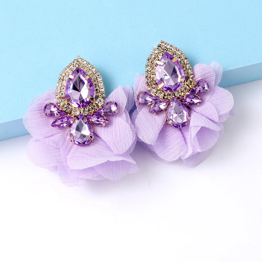 JURAN Multicolored Fashion Resin Flower Long Earrings New Designs Bohemia Handmade Petal Dangle Earrings For Women Gift