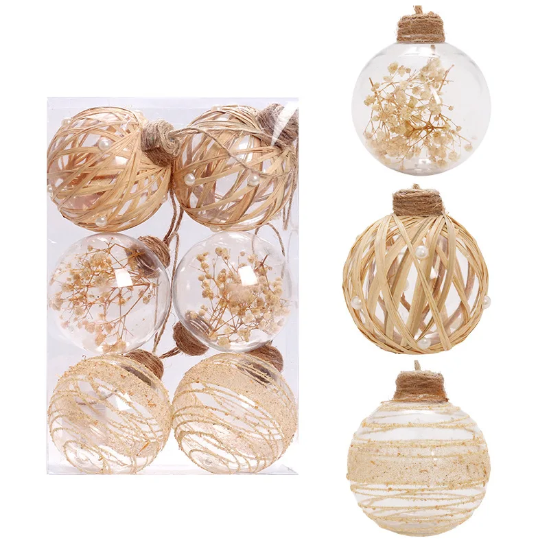 Transparent PET Christmas Ball Set for Tree Decoration