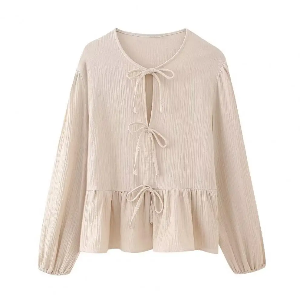 

Однотонный топ, женский свободный костюм, Элегантный женский комплект из топа и брюк с рукавом-фонариком, блузка с широкими штанинами для повседневного ношения