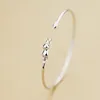 New 925 Sterling Silver Kitty Cat Fashion Open Charm Bracelet & Bangles For Women Girl LB066 2