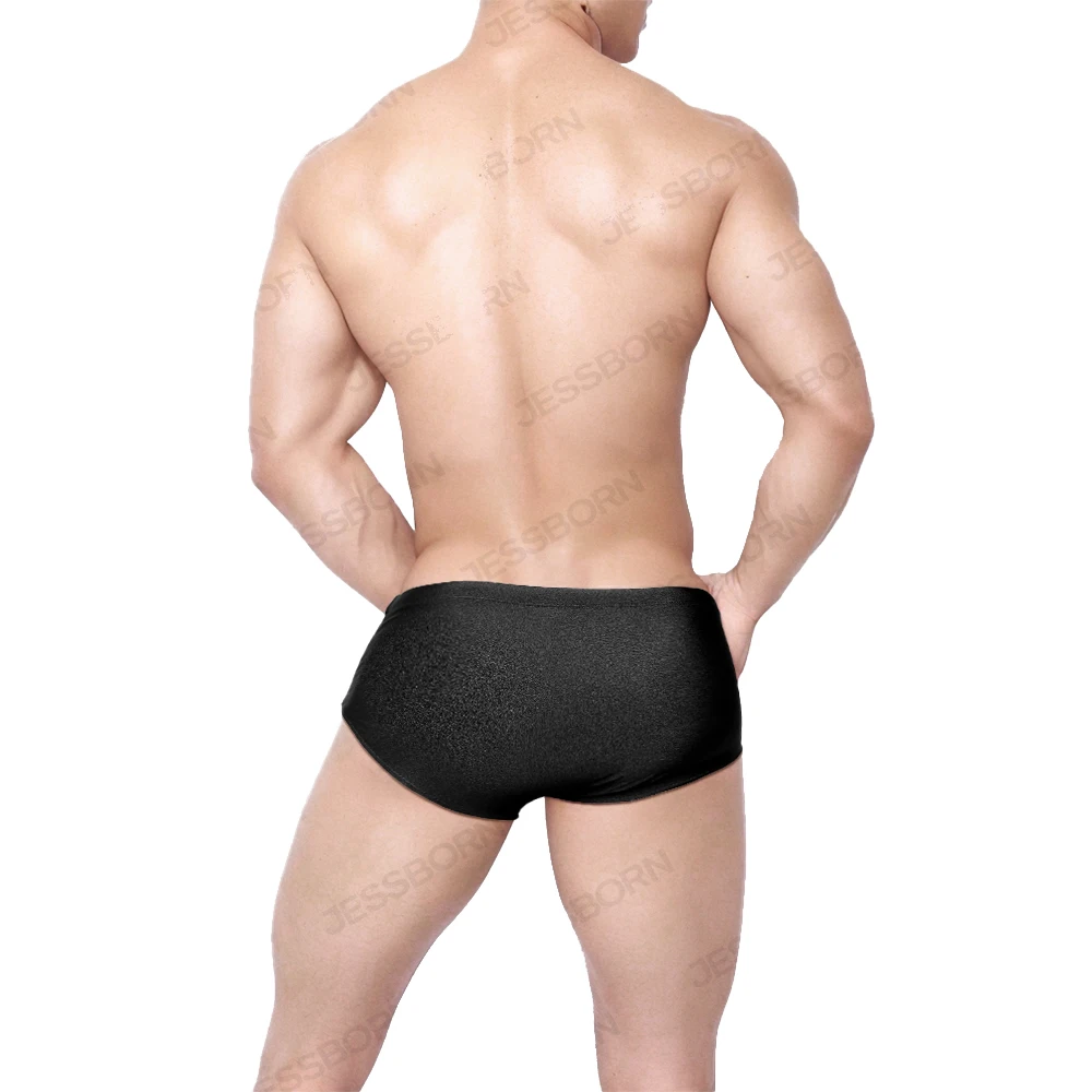 Summer Black Shining Swimwear Mens Swimming Trunks Sexy Low Waist Bathing Swimsuit Male Sport Running Surfing Beach Shorts