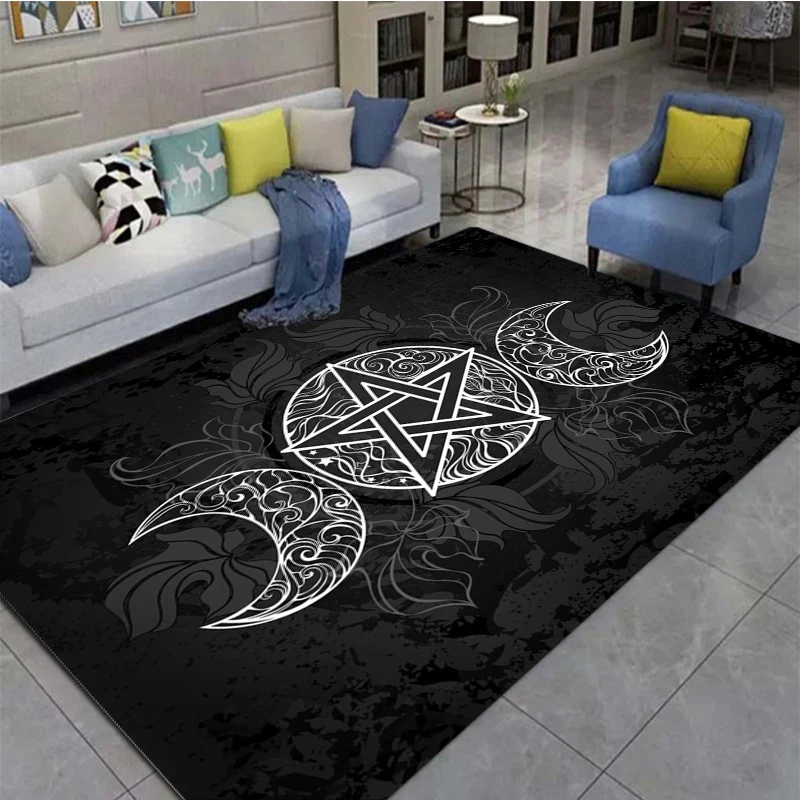 

Five star crescent printed carpet, living room and bedroom decorative carpet, kitchen and bathroom non slip floor mats,door mats