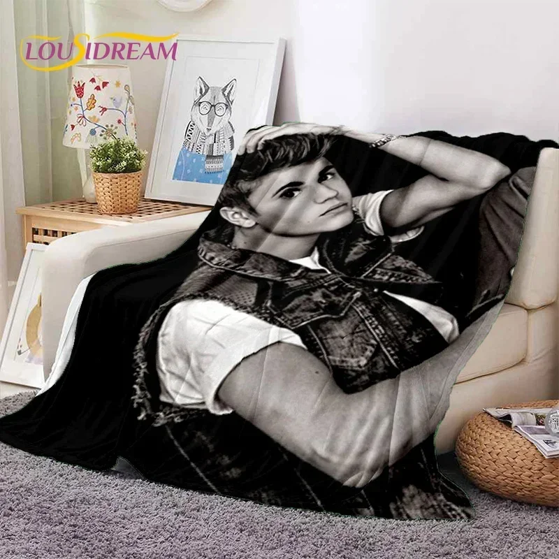 3D Justin Bieber Idol Singer Soft Blankets,Keep Warm Throw Blanket Comfortable Blanket for Picnic Beds Sofa Home Bedroom Gifts 2
