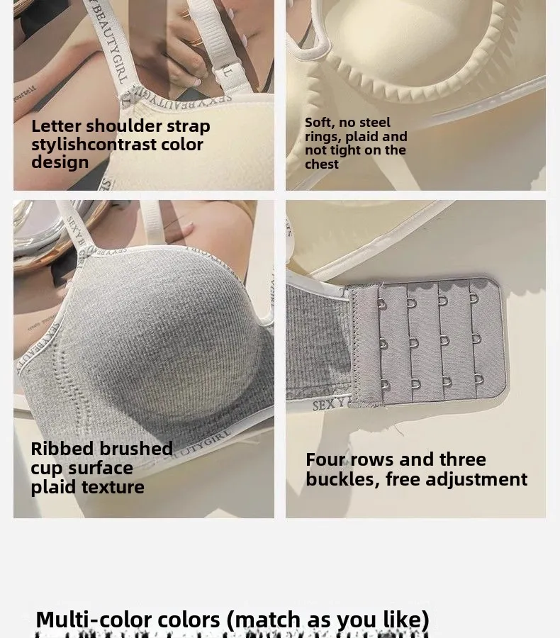 Wireless Push-Up Bra - 6cm Thickened Anti-Slip Seamless Adjustable Straps for Small Chest