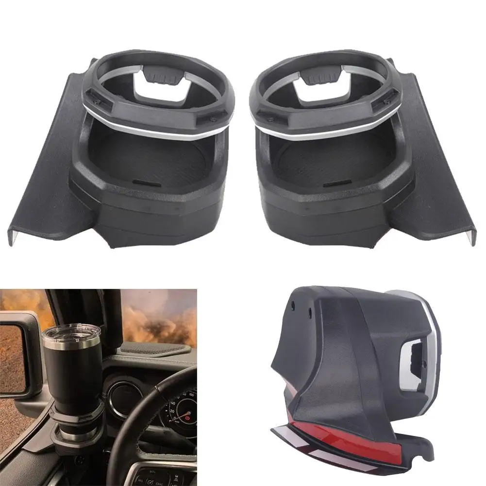 For Jeep Wrangler JL 4-Door JT Gladiator 2018-2023 Car Door Cup Holder ABS Door Window Bottle Organizer Stand Car Accessories