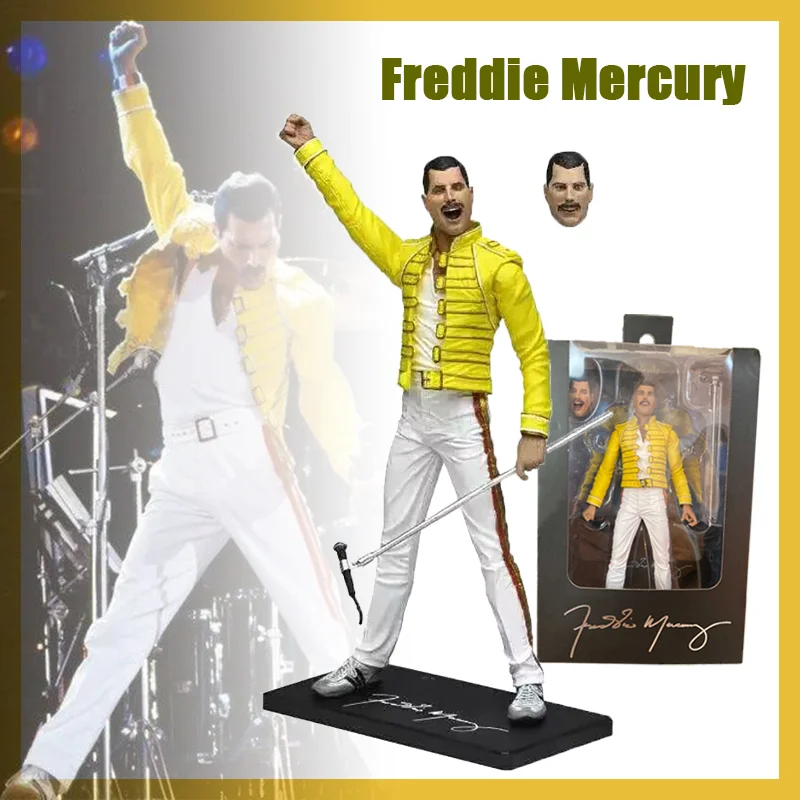 Figura Action Freddie Mercury in Concerto con Giacca Gialla e Microfono