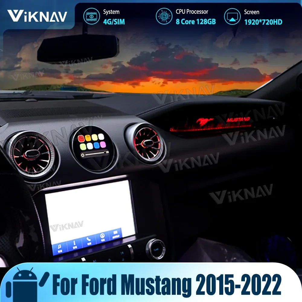 

For Ford Mustang 2015-2022 Virtual Cockpit Instrument Cluster Digital Dashboard LCD Panel Speedmeter Multimedia Player Screen