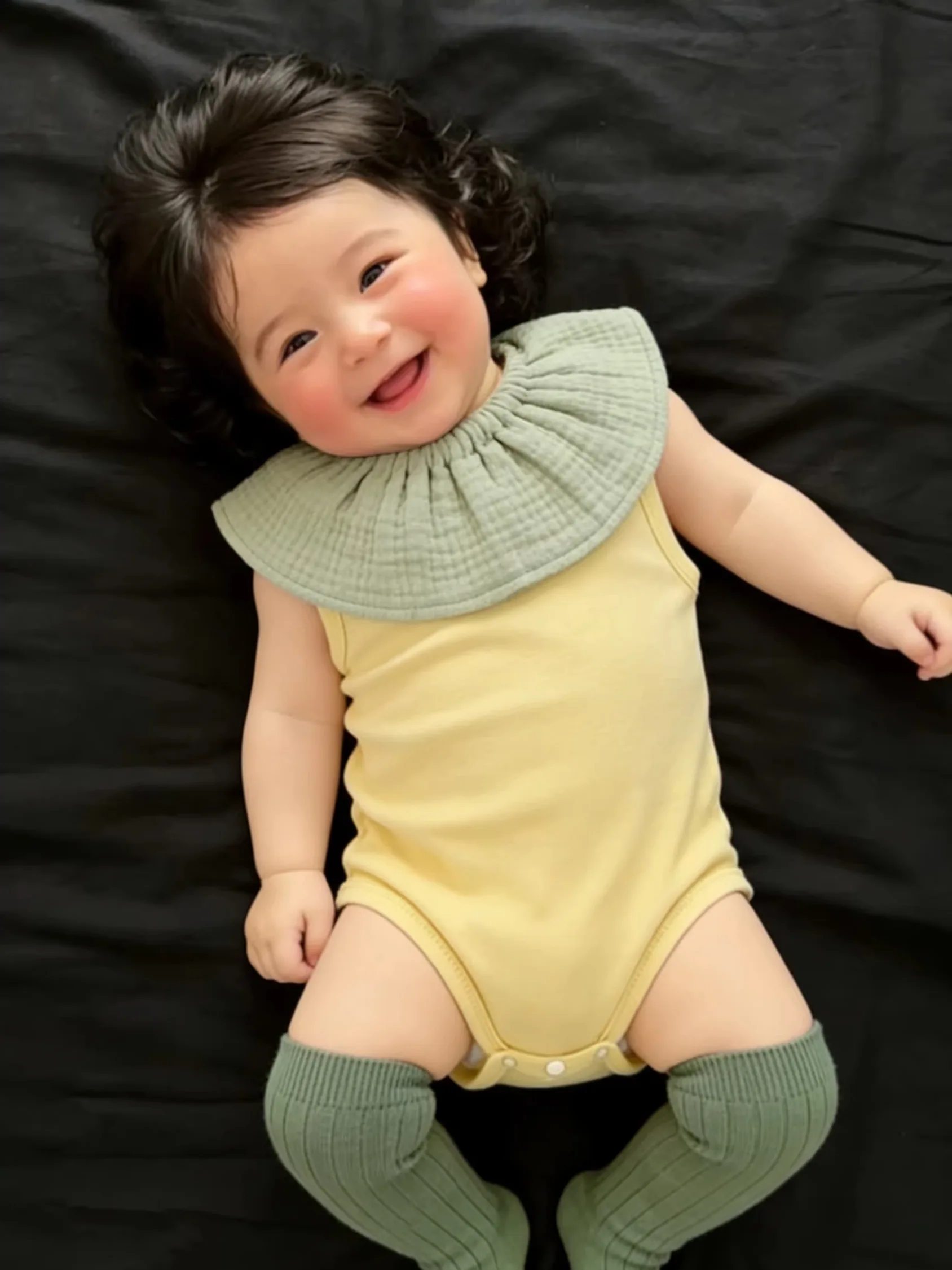 여름 얇은 삼각형 롬퍼 단색 심플 디자인 오버롤 의류 아동용 간단한 옷 면 95% 기타 소재 5%