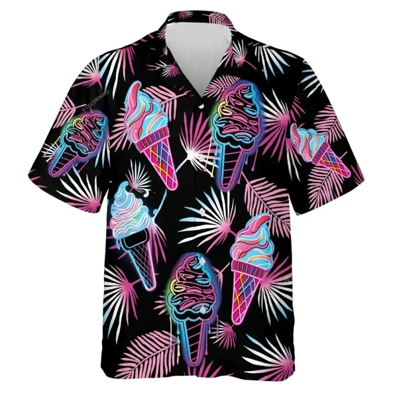 thumbnail image 1 of Las más nuevas camisetas holgadas y transpirables con estampado 3D de muñeco de nieve y helado para hombre y mujer, camisetas de manga corta para fiesta en la playa, 1 of 5