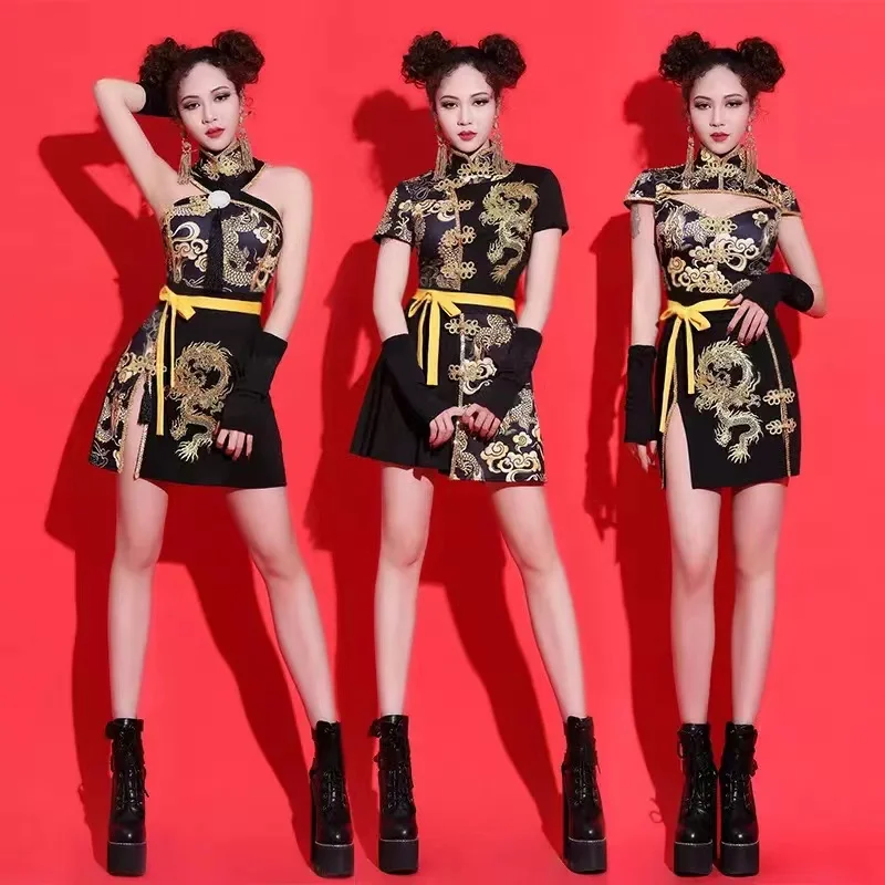 

Woman Pole Dance Clothing Rave Outfits Jazz Dance Costumes Chinese Style DJ DS Bar Nightclub Costumes Sexy Outfits