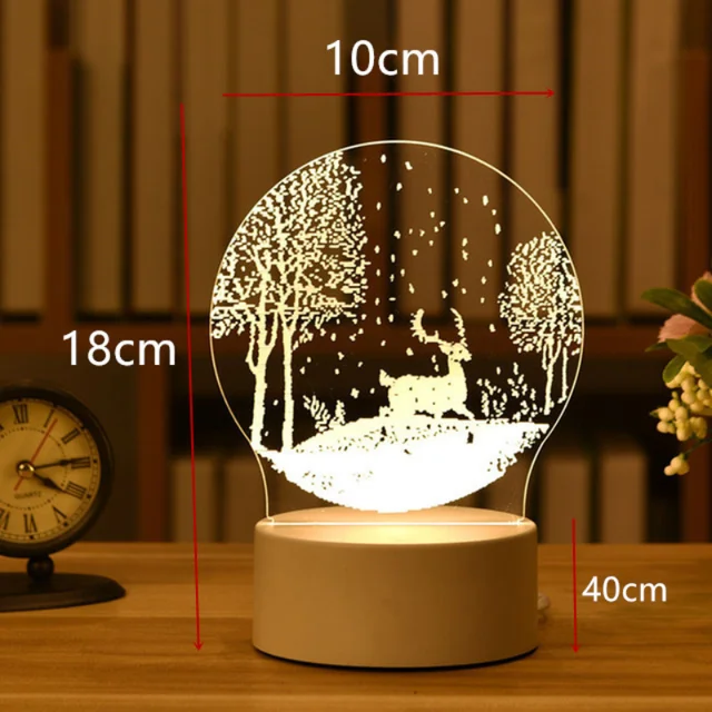 3D Lamp Acrylic USB LED Night Lights Neon Sign Lamp Xmas Christmas Decorations for Home Bedroom Birthday Decor Wedding Gifts 4