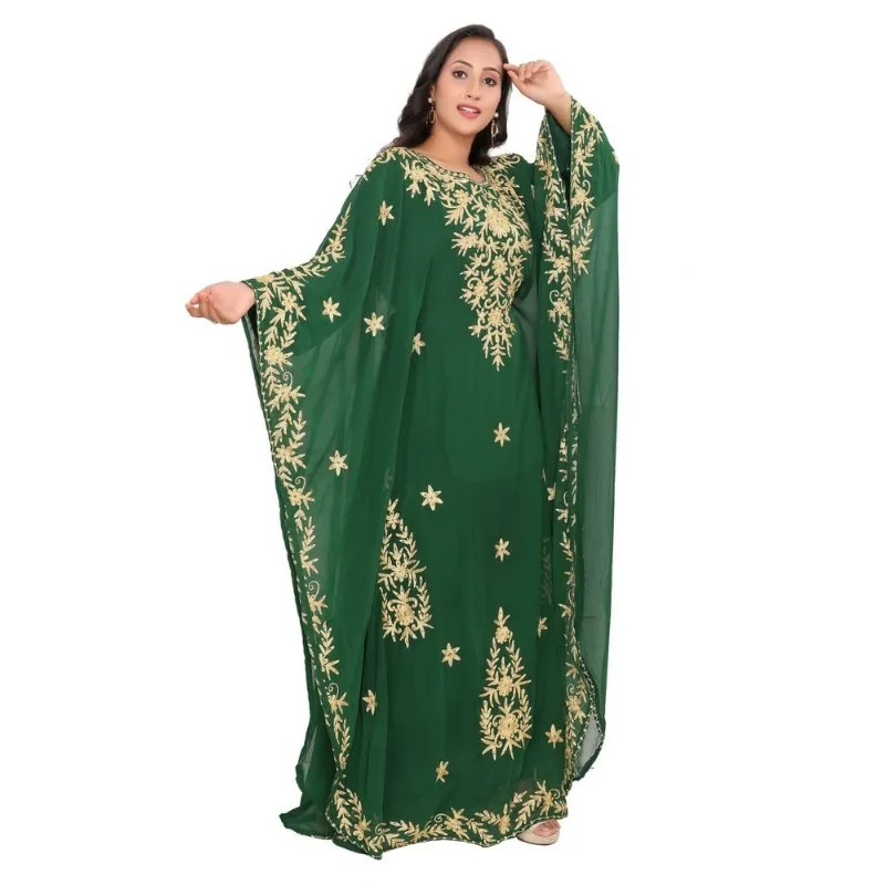 Green Moroccan Dubai Kaftano Jenna Abaya Very Fancy Long Dress Fashion Trends