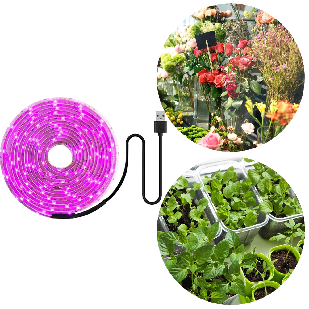 Full Spectrum USB Grow Light Strip Waterproof Indoor Veg Plant Growing Lamp for Plants Flowers Greenhouse Hydroponic