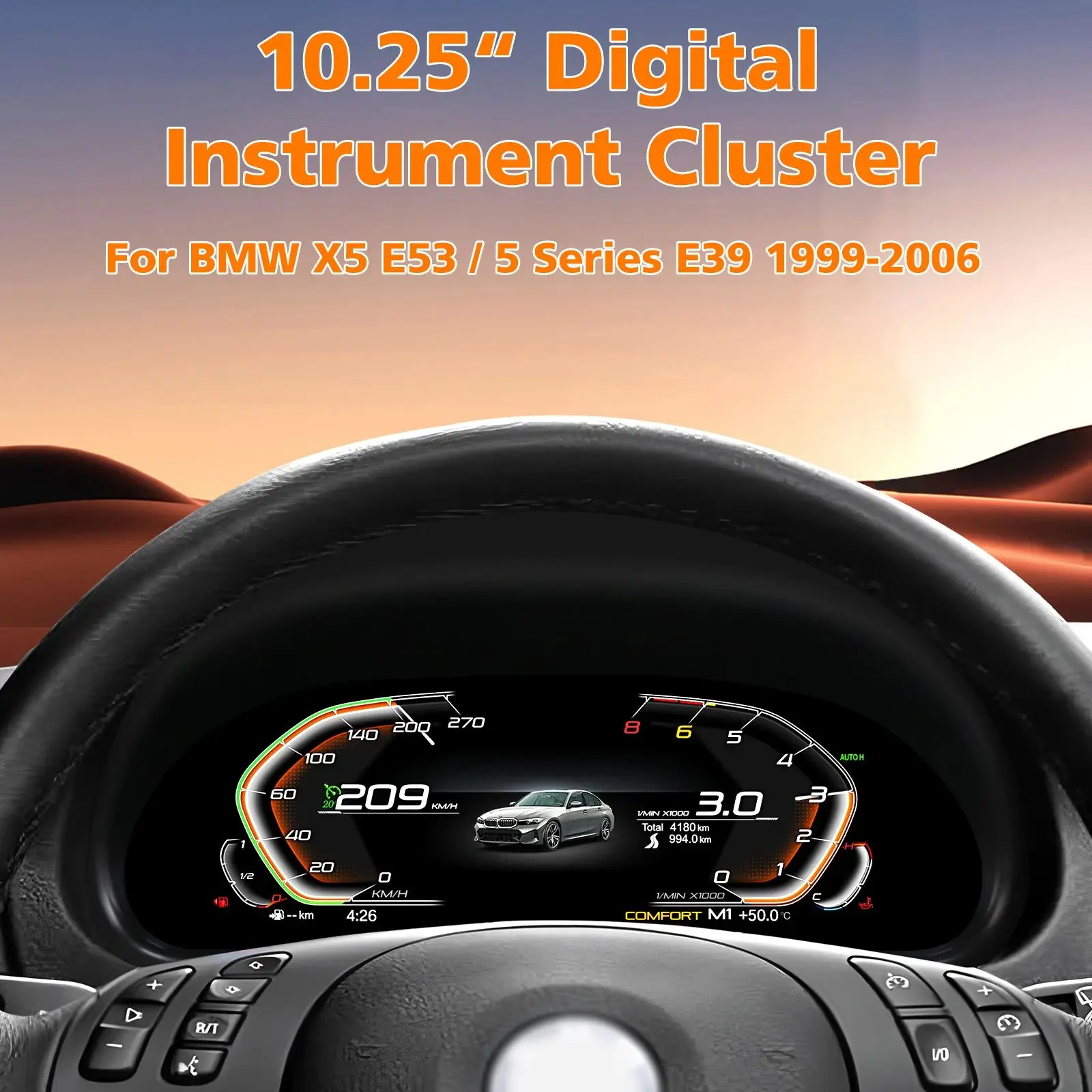 Panel de Instrumentos Digital de 10.25 Pulgadas para BMW X5 E53 / Serie 5 E39 1999-2006, Velocímetro, Indicadores de Cabina 1