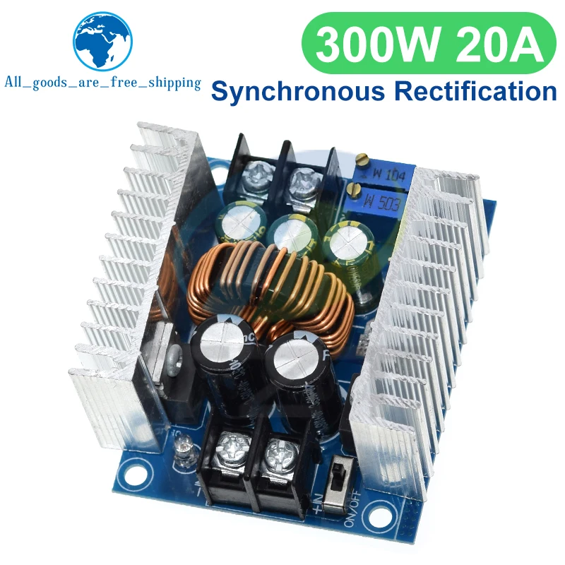 300W 20A DC-DC 벅 컨버터 스텝 다운 모듈 정전류 LED 드라이버 전력 스텝 다운 전압 모듈 전해 커패시터