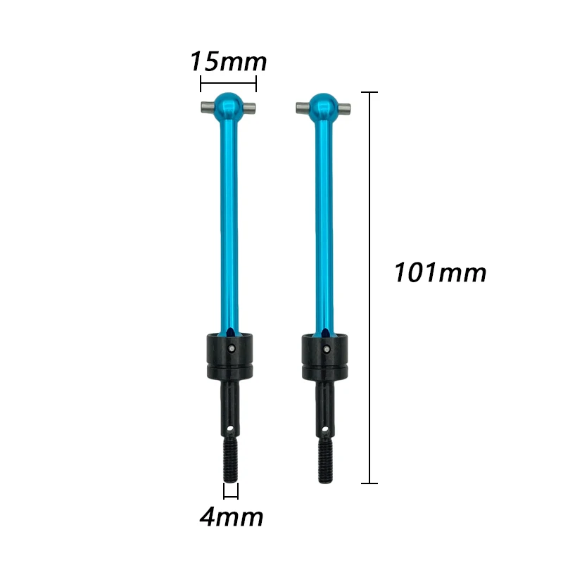 EIMSOAH 4-teilige Metall-Antriebswelle Universal TT02 Radachse CVD 70 mm Aluminium Upgrade für TT02 1/10 RC Car (Blau