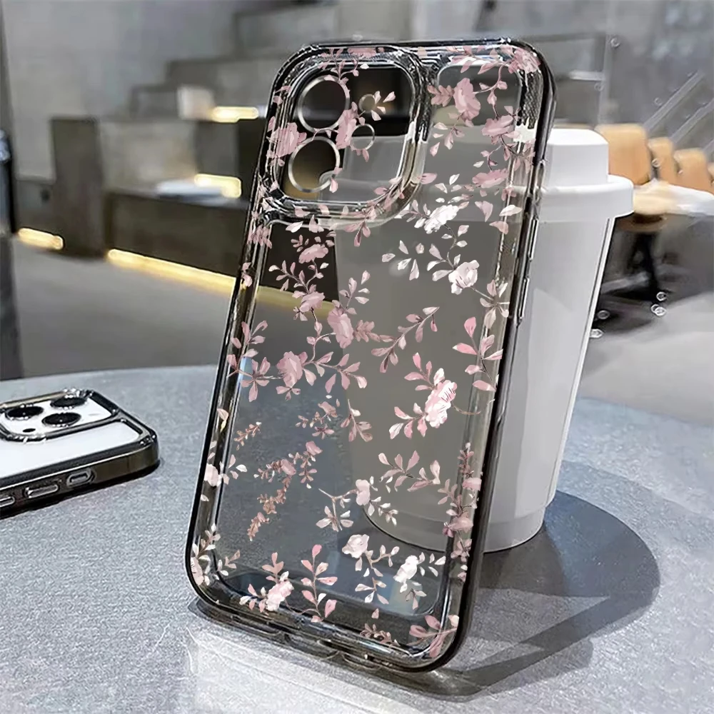 Aesthetic Transparent Floral Phone Case Cover
