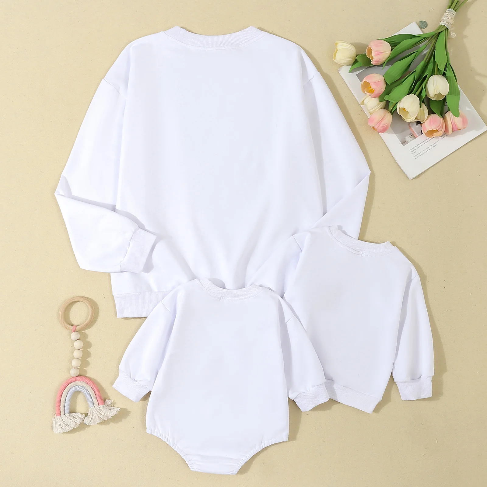 Citgeett Autumn Kids Baby Girls Mommy Matching Outfits Long Sleeve Letter Print Sweatshirts Pullovers Bodysuit Fall Clothes 2