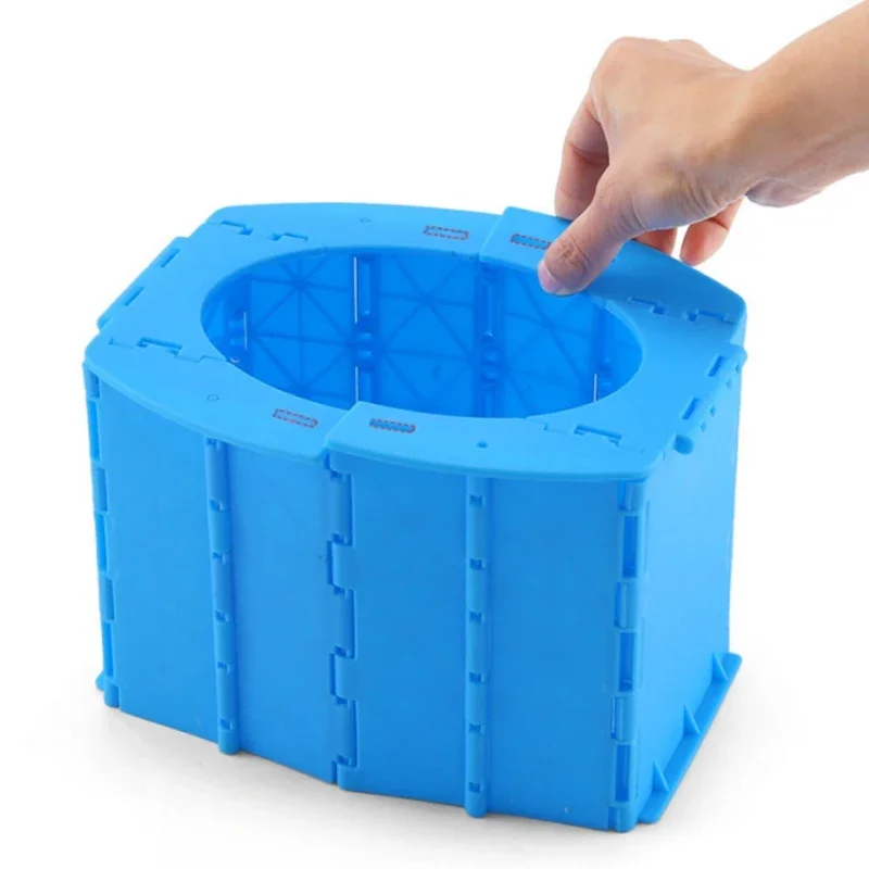 Outdoor Portable Folding Toilet Camping Outdoor Travelling Car Carrying Mobile Emergency Toilet Comes with 10 Trash Bags 3