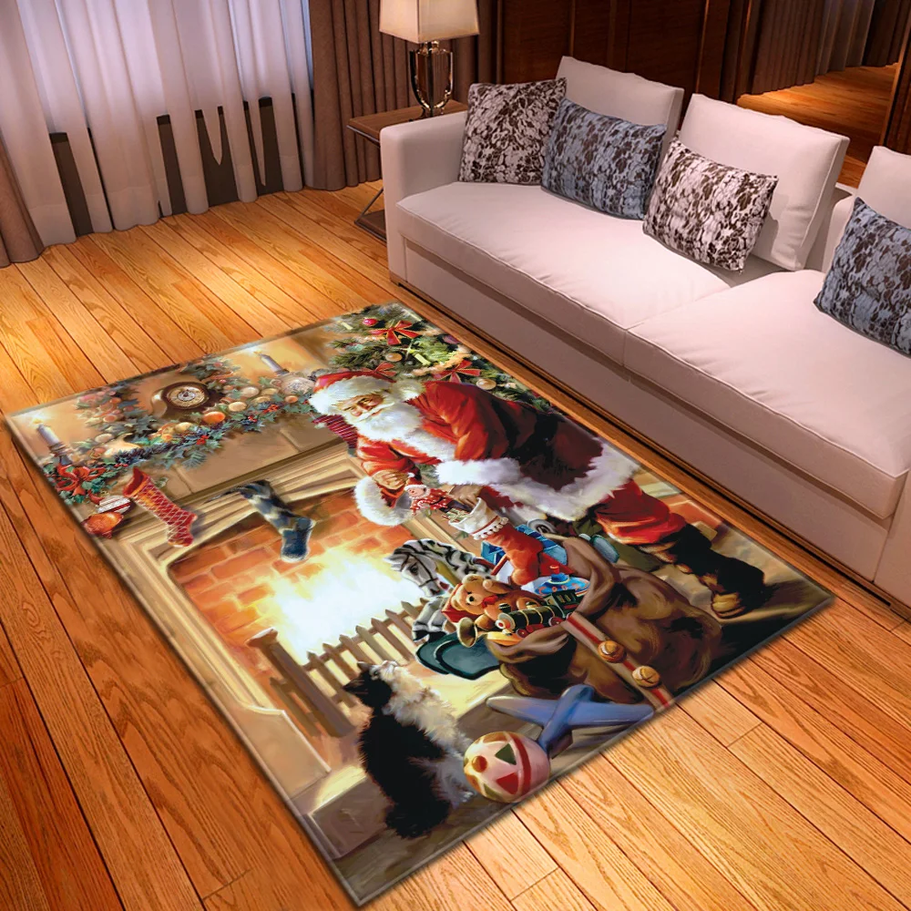 

Christmas Living Room Sofa Bedroom Carpet Home Hallway Kids Bedside Floor Mat Children Tatami Coffee Tables Decoration Large Rug