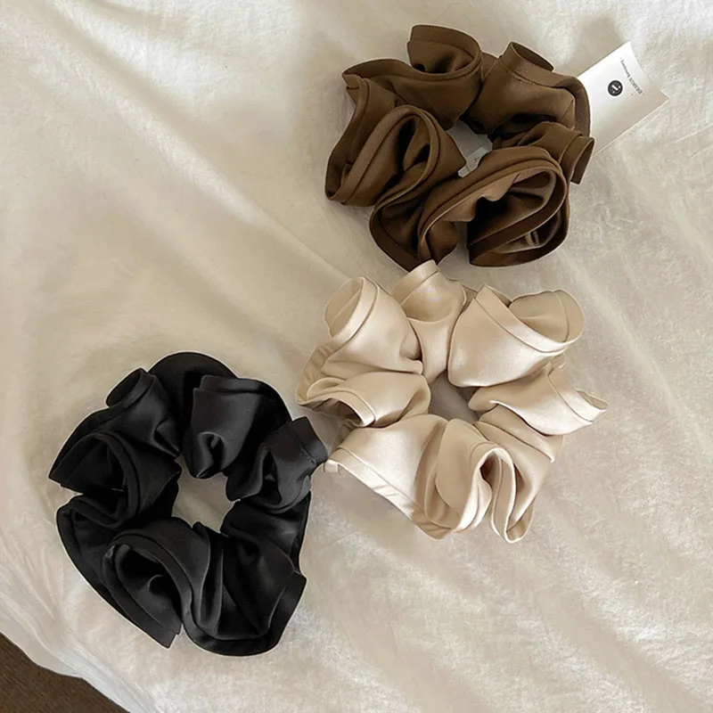 Einfache Satin-Haargummis für Damen und Mädchen, modische Haarbänder, Pferdeschwanz-Haargummis, elastische Haaraccessoires – Detail 11