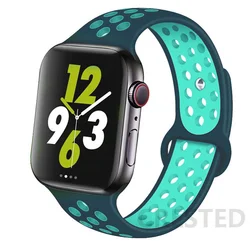 Silicone Sport Strap for Apple Watch Bands - Vibrant & Durable Bracelet (Turquoise Green 50)