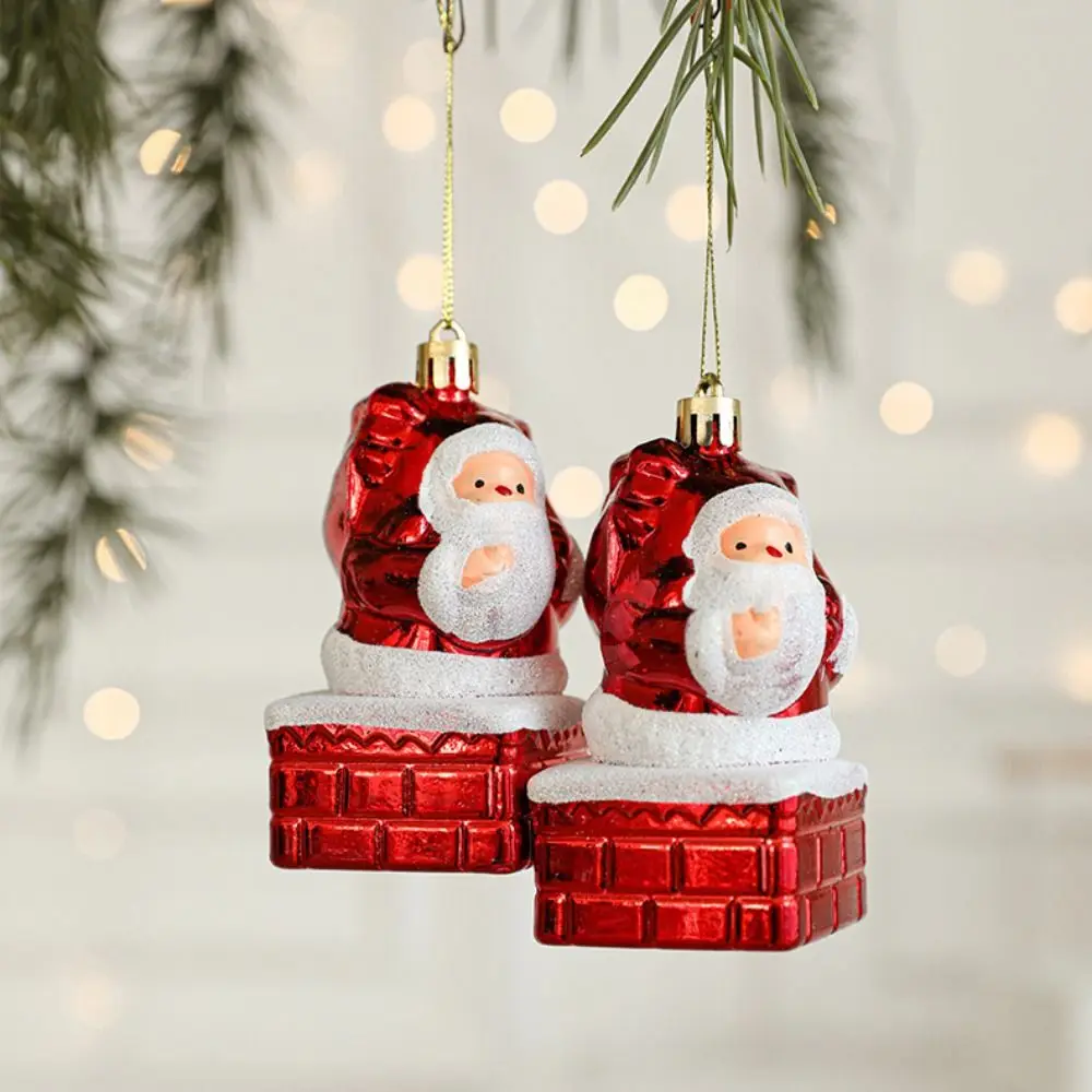 2PCS Red&white Creative Christmas Hanging Decoration Santa Clause Camera Owl Xmas Ornament Ball Festival Shopwindow Xmas Baubles