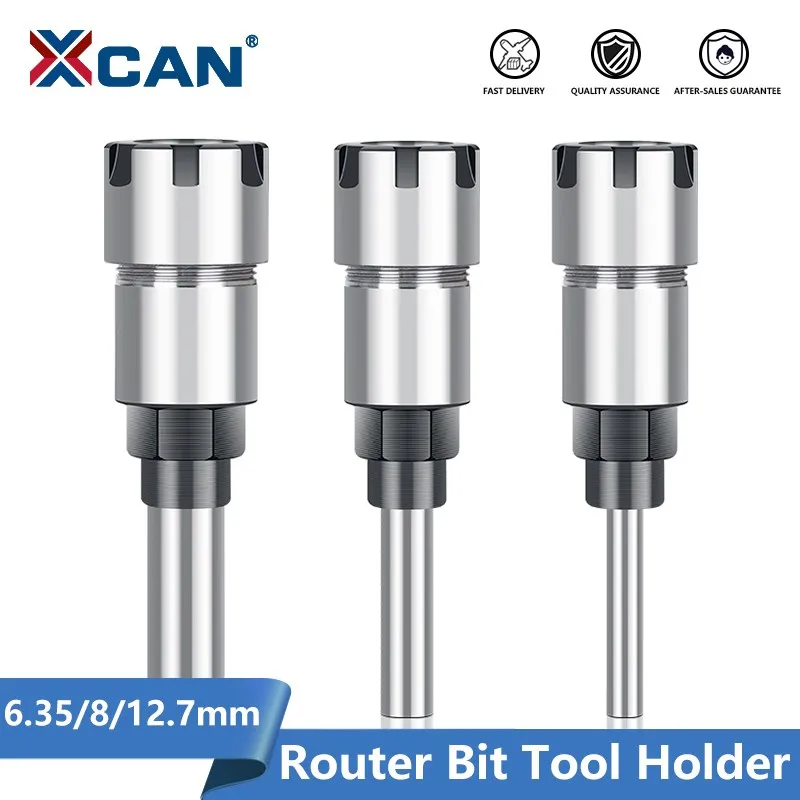 XCAN Collet Chuck Extension Rod for Wood Router Bit 1/4 1/2 8mm Shank with ER16 20 Spring Collet Chuck Milling Cutter Tool Holder spring collet tool holder collet chuck lathe tool holder spring collet chuck collet chuck holder lathe tool