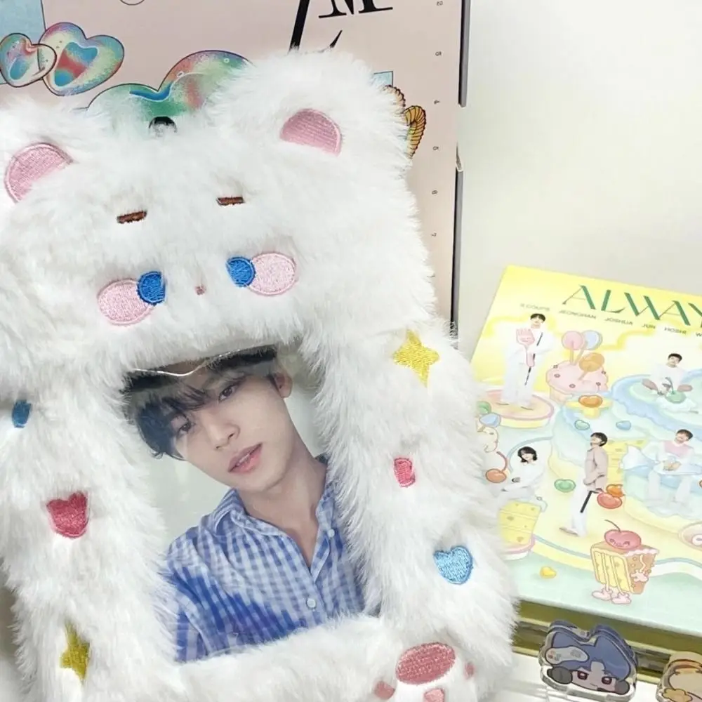 Plush Photocard Case Star Shape Photo Card Holder Idol Photos Protective Cover
