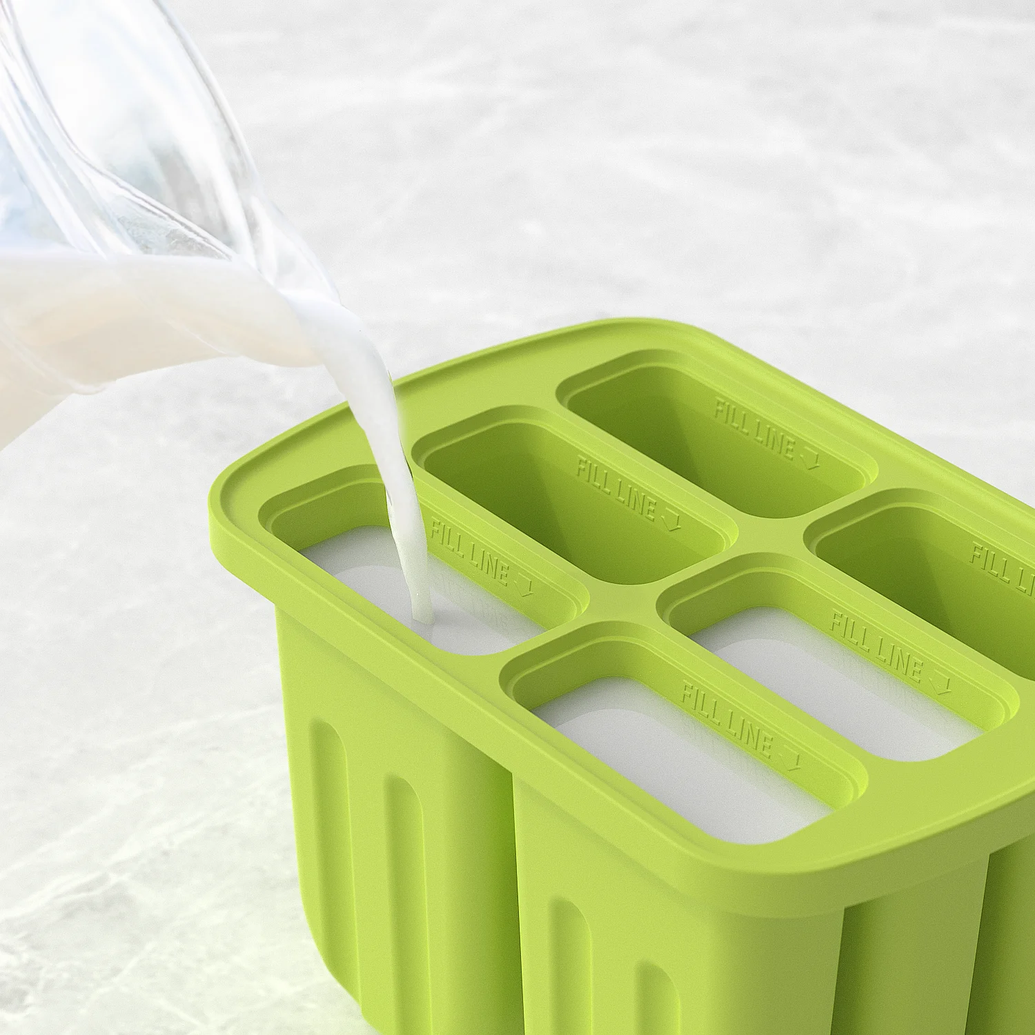 Silicone Popsicle Mold 6 Cavity Popsicles Molds Silicone Popsicle Maker Mold Ice Pop Mold Frozen Juice Milk Ice Cream Make Tools