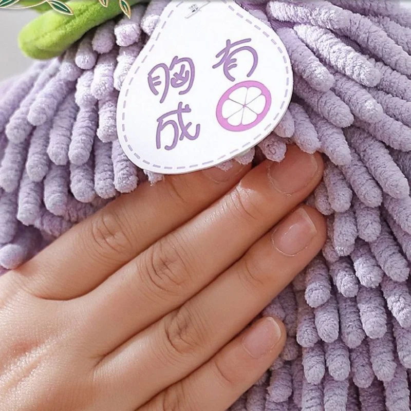 Microfiber Towel Hand Towel Microfiber Hand Towel Chenille Hand Towels Wipe Hand Towel Ball with Hanging Loops for Kitchen Bathroom Quick Dry Soft Absorbent Microfiber Handball