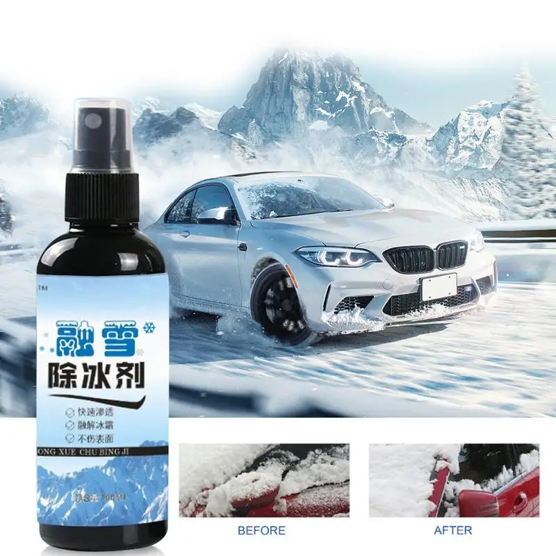Car Deicer Spray 100ml Melts Ice Frost & Snow Fast Spray Multi-purpose Easily Melts Ice Frost Anti Snow Melting
