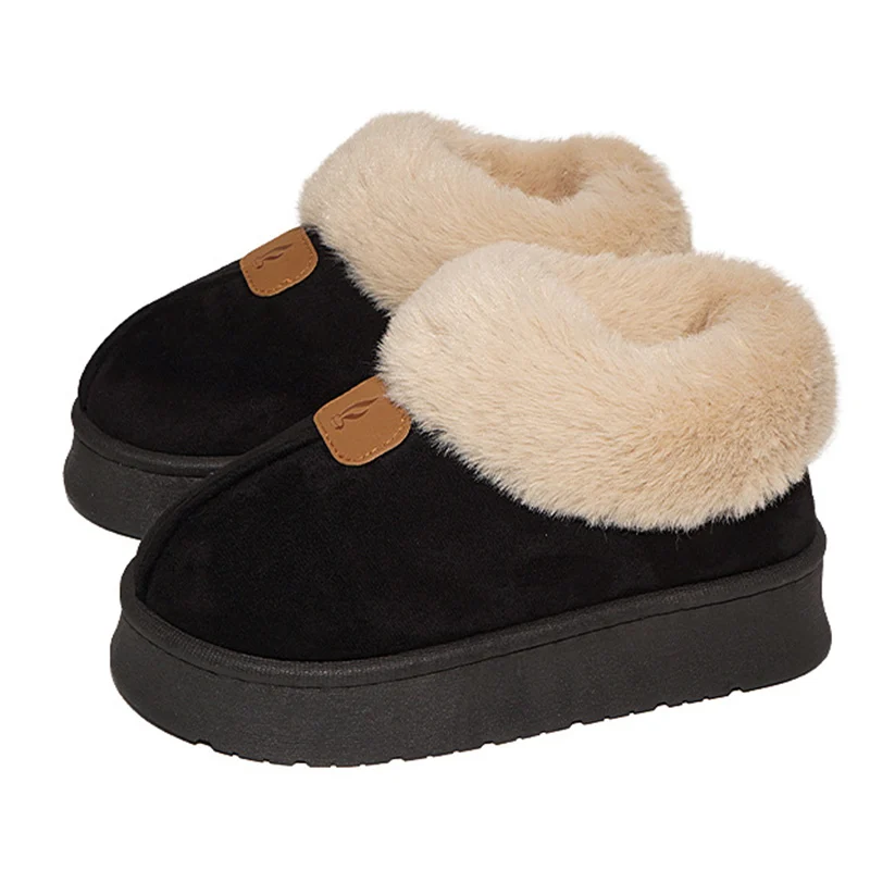 Boots Slip On Women's Boots For Winter Shoes Woman Ankel Boots Fur Snow Botas Mujer Elegant Women Winter Footwear Brown Booties