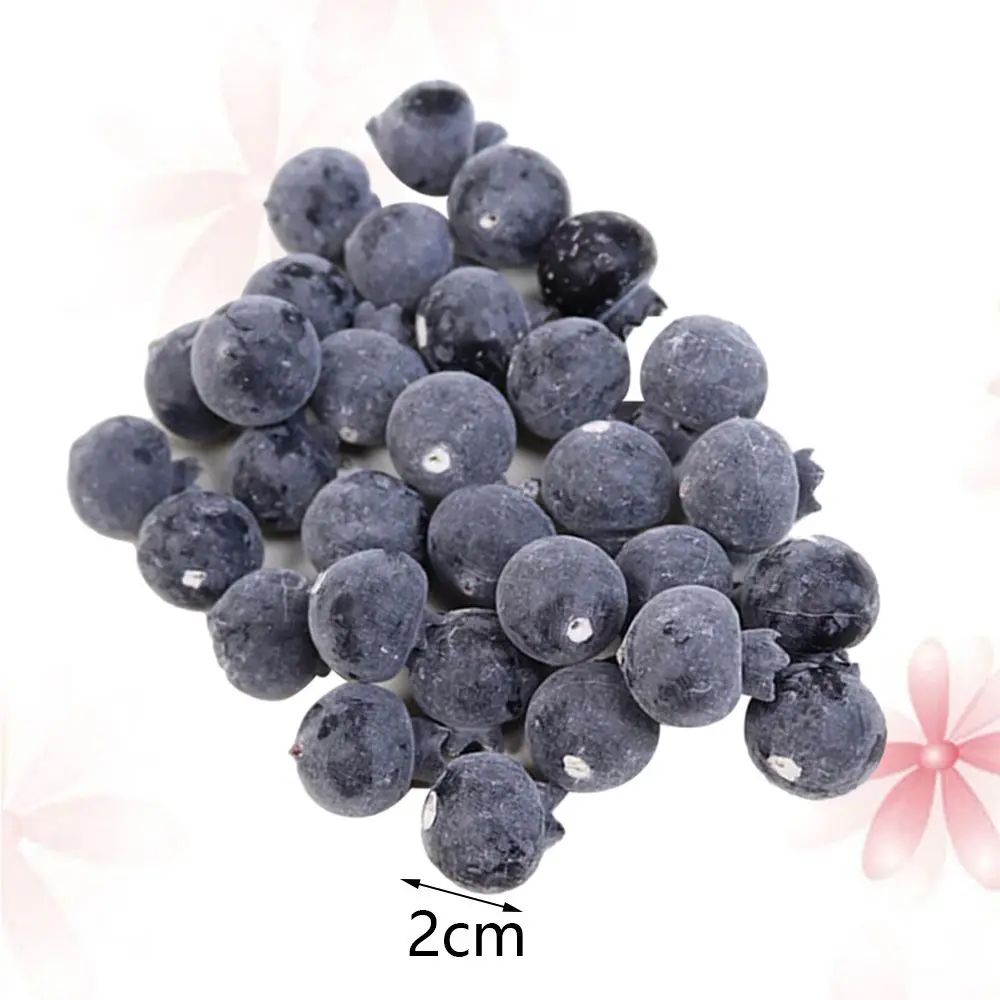 Artificial Plants Artificial Fruits and Vegetables 20pcs High Simulation Blueberry Model Photo Props Fake Fruit Ornaments Artificial Food Two Size Blueberry Fruit Shop Model Decor