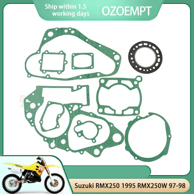 

OZOEMPT Engine Cylinder Crankcase Repair Gasket Apply to Suzuki RMX250 1995 RMX250W 97-98
