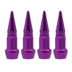 Spiked Bullet Tire Valve Caps - Dustproof Auto Exterior Accessories (45MM - PURPLE)