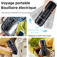 Bouilloire électrique 12v 24v, tasse chauffante Portable pour voiture, 500ml, chauffage de voyage, écran tactile, tasse thermique intelligente à température réglable 5