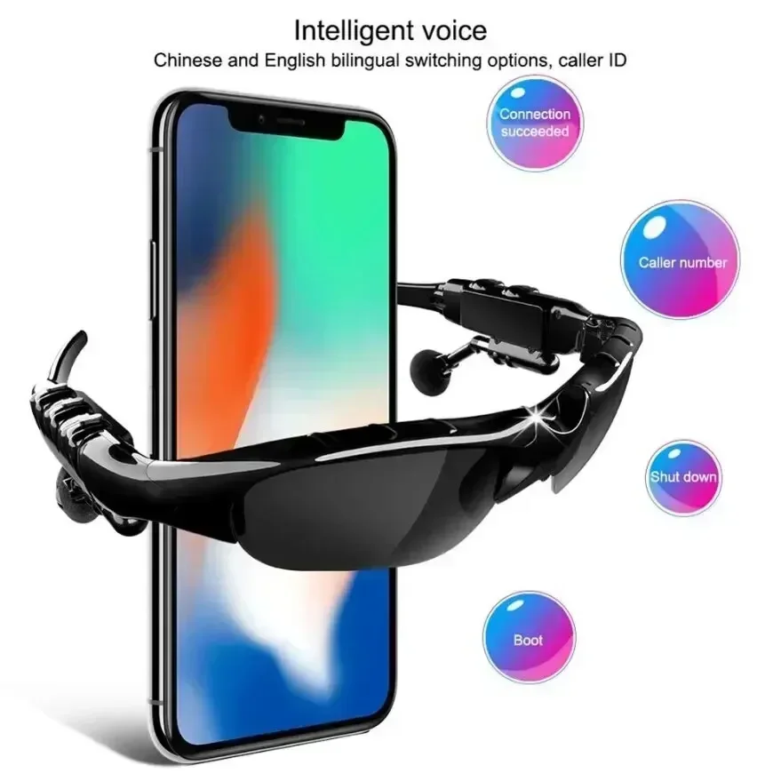 VIKEFON Glasses Headset Stereo Earphones Wireless Headset with Mic Glasses Sunglasses for Driving Cycling Sones Wireless Headset 3