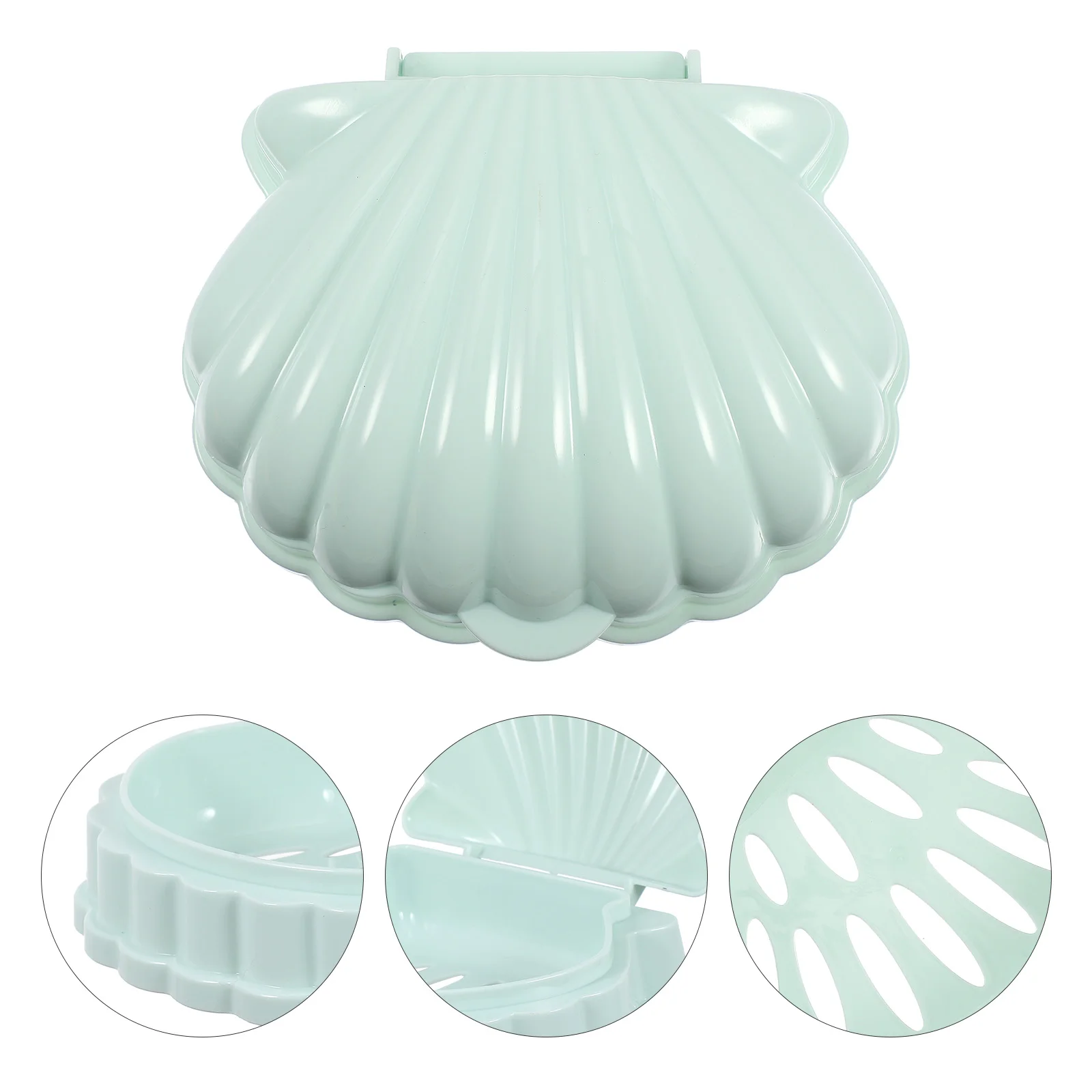 

2 Pcs Shell Soap Dish Bar Plastic Case Container Shape Storage Tray with Drain Pp Draining Travel