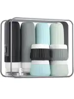 Toiletries Travel Bottles 【8Pcs】 3 Ounces (about 85 Grams), Toiletries Travel Containers, Leak-Proof Silicone Squeezable Travel Essentials Cream Jars. 【Travel】 Season and 【Ship and Airplane】 Travel Essentials