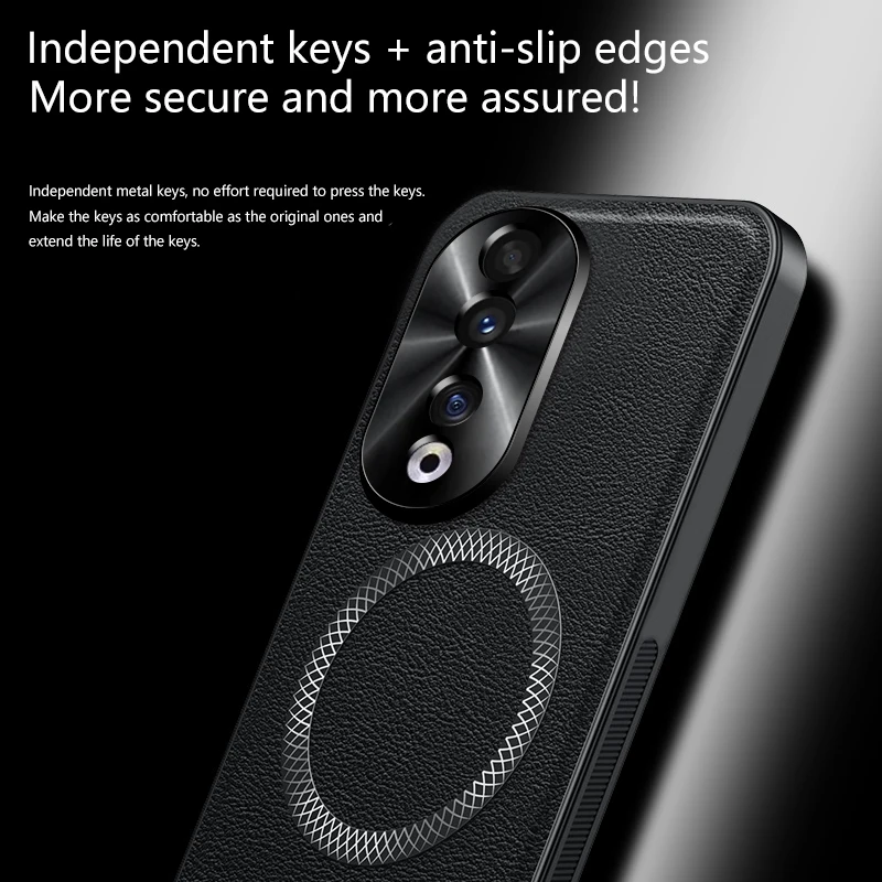 Magnetic Elegant Leather Wear-Resistant Non-Slip Grip Phone Case